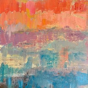 6x6in Original oil study abstract colors